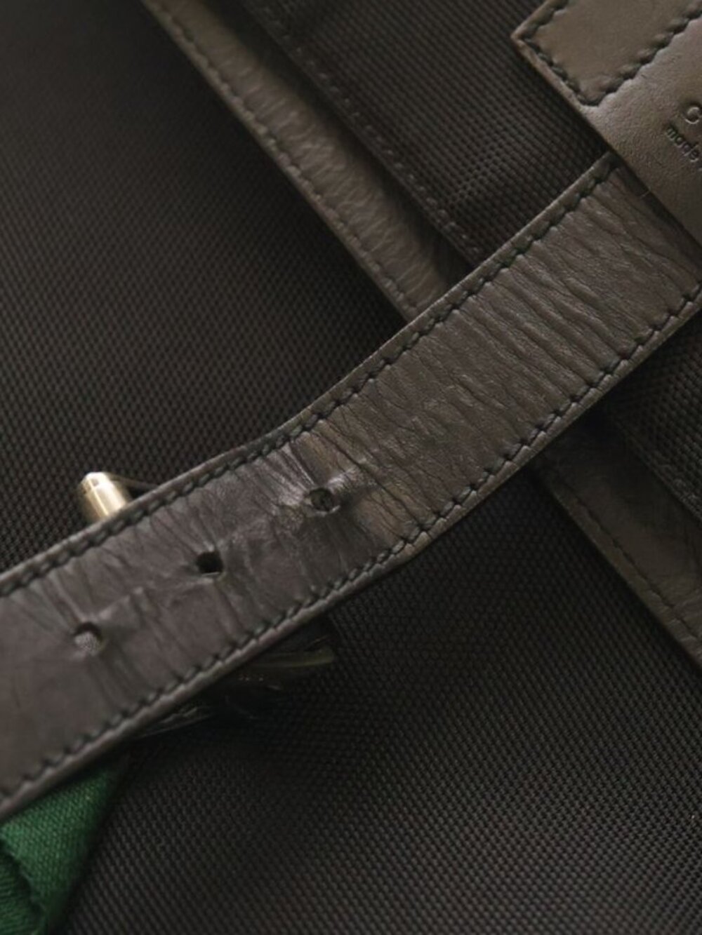 Gucci Sherry Line Backpack Black Nylon Leather - Picture 5 of 6